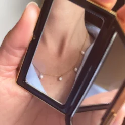 Ketting 14k aquara drop