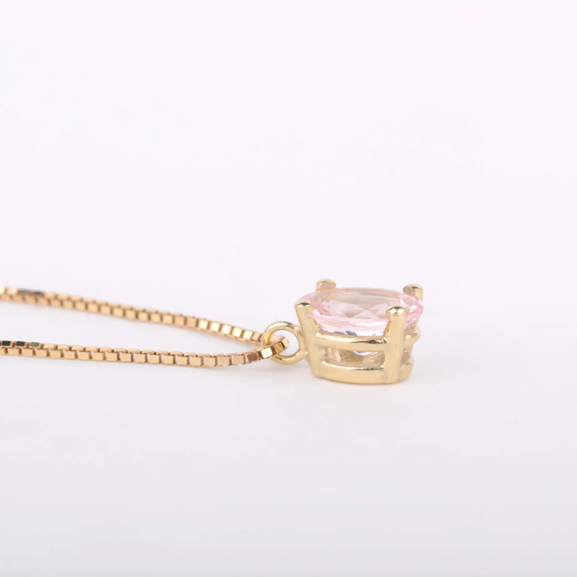 ketting 14k pink peony