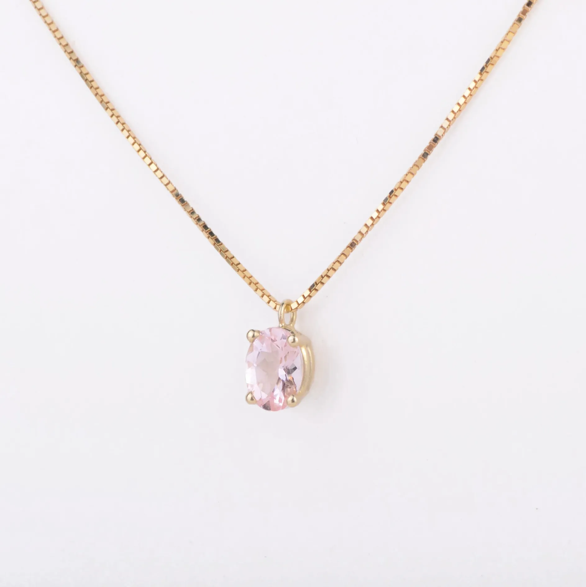 ketting 14k pink peony