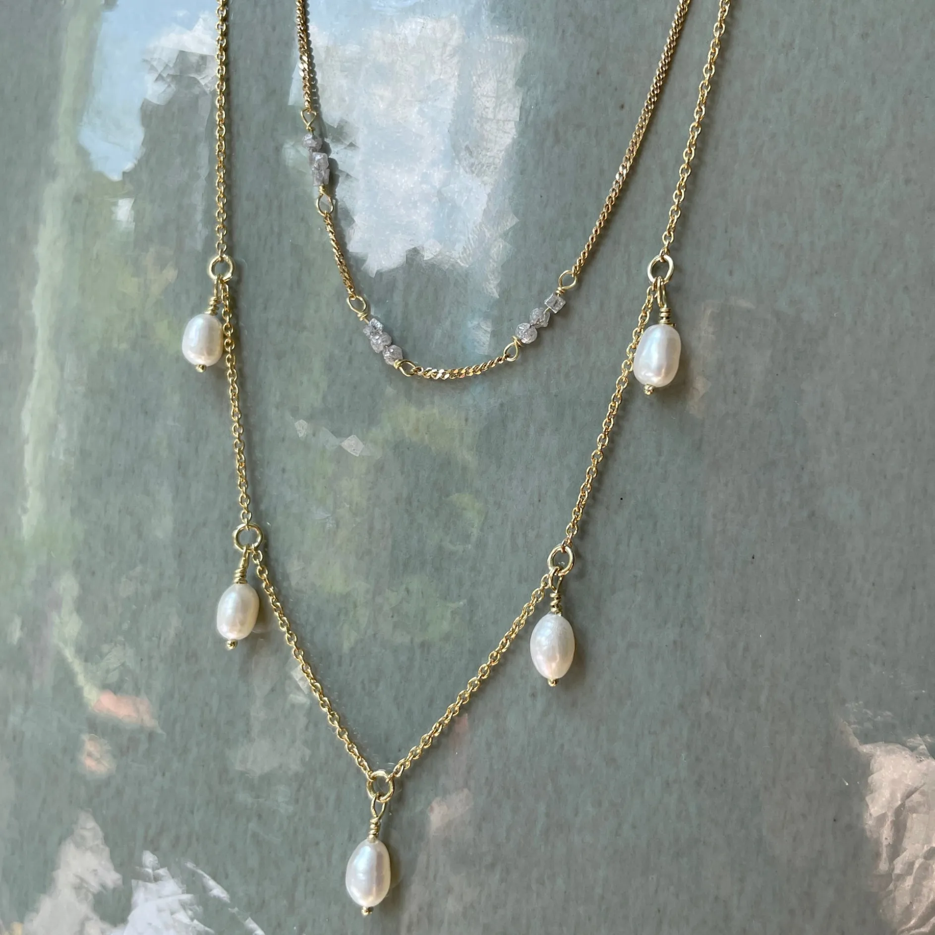 Ketting 14k rough rock