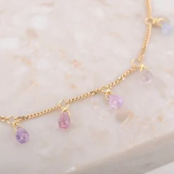 Ketting 14k sapphire blossoms
