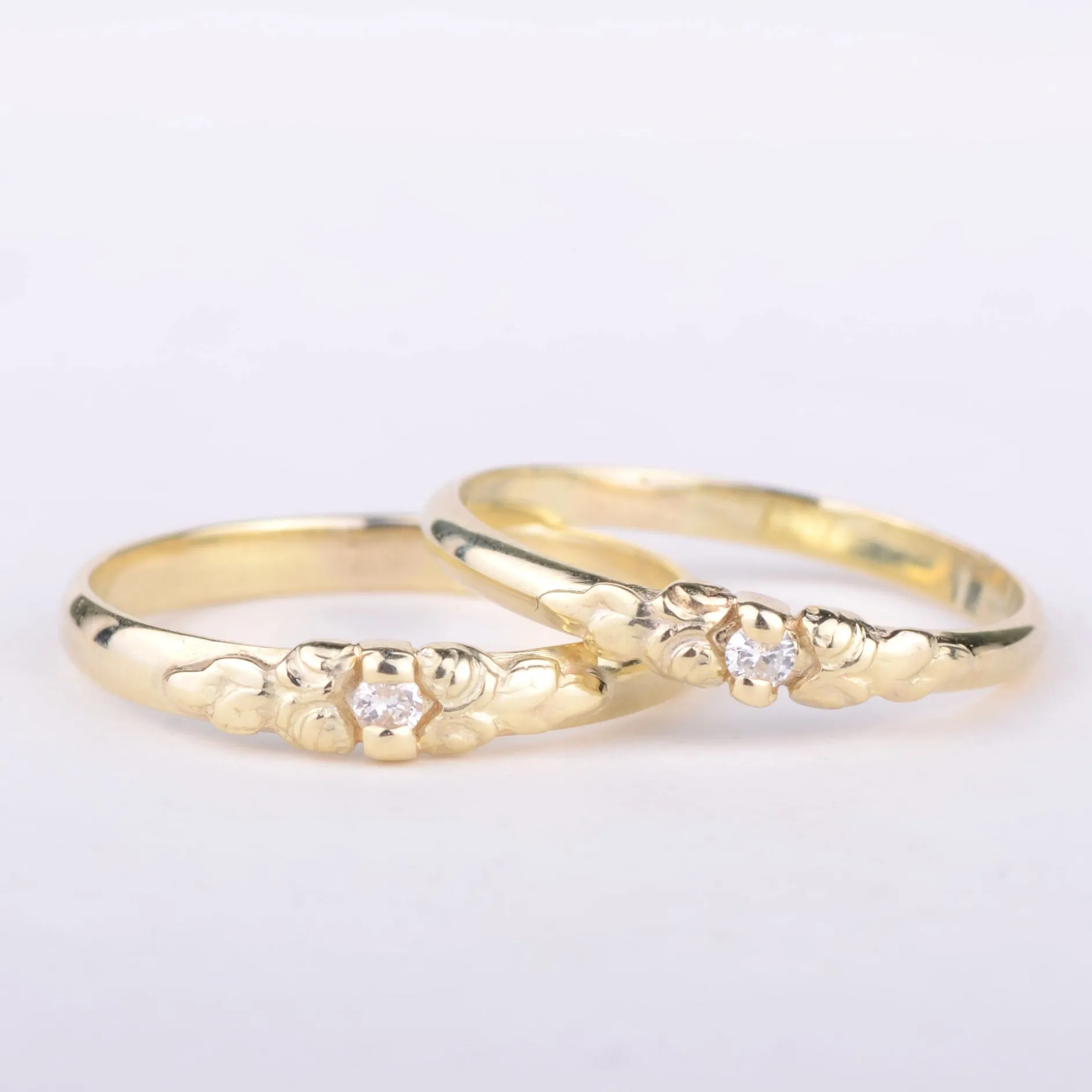 Ring 14k flower diamond