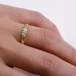 Ring 14k flower diamond