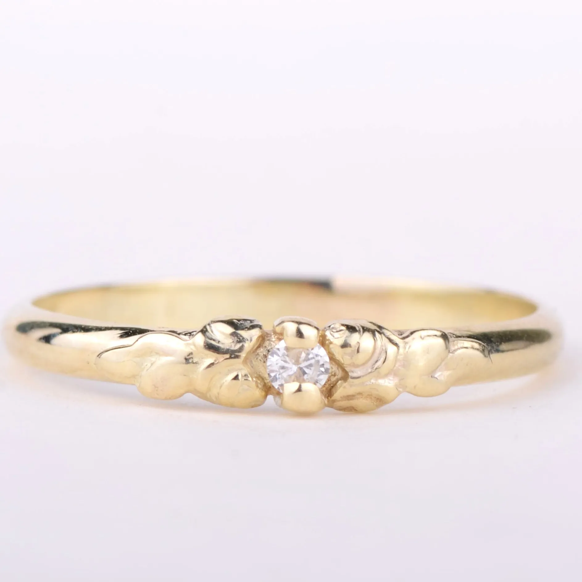 Ring 14k flower diamond