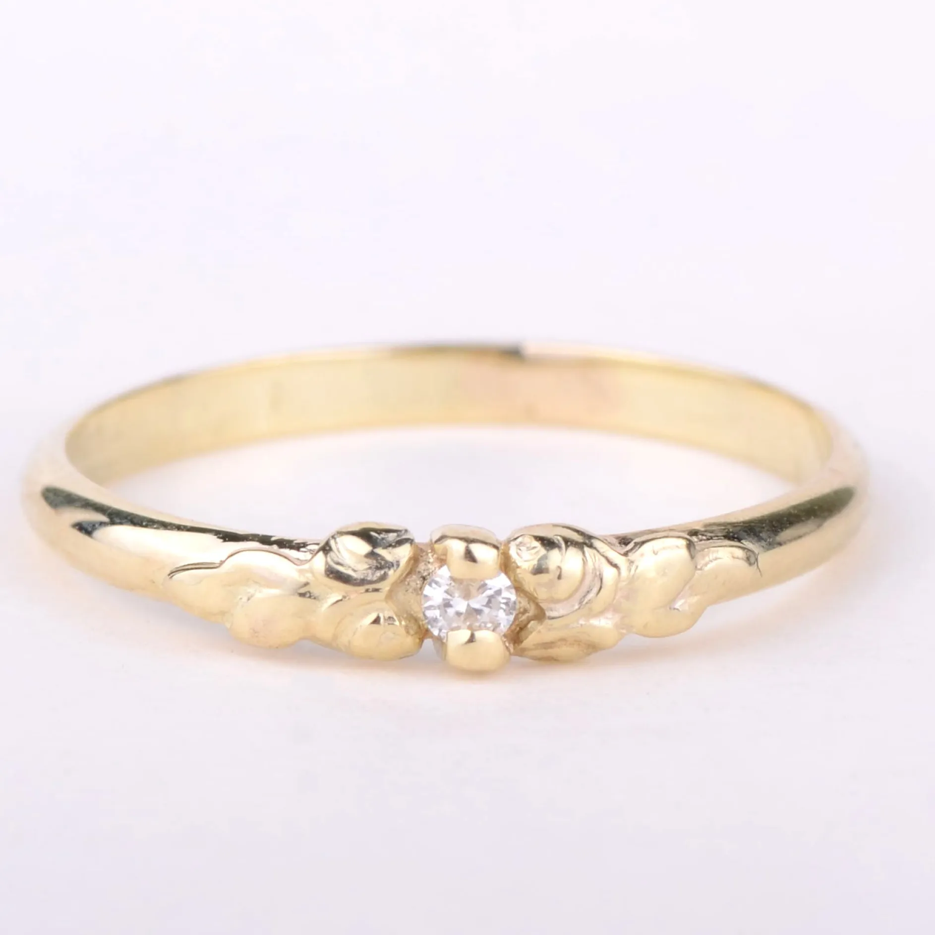 Ring 14k flower diamond