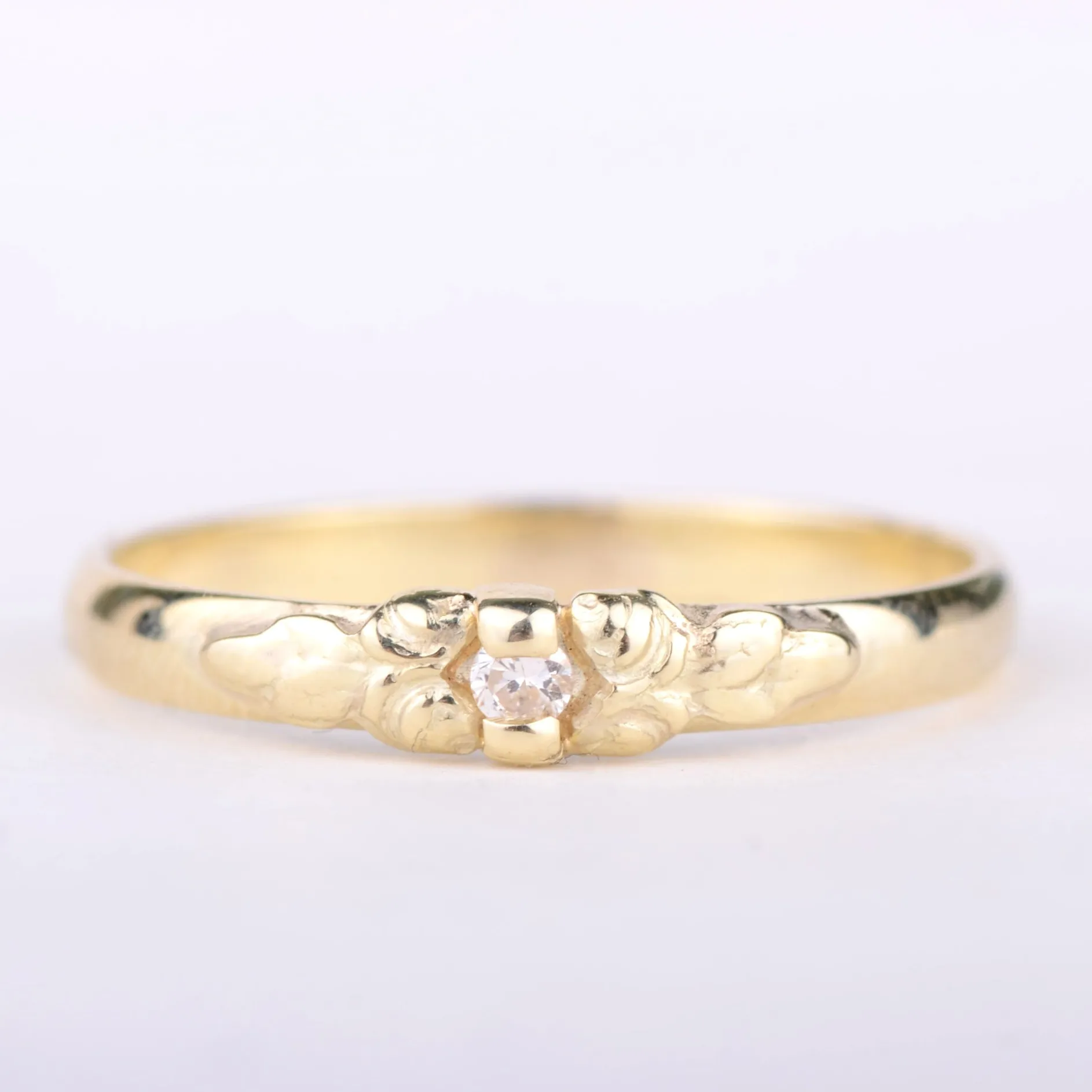 Ring 14k flower diamond