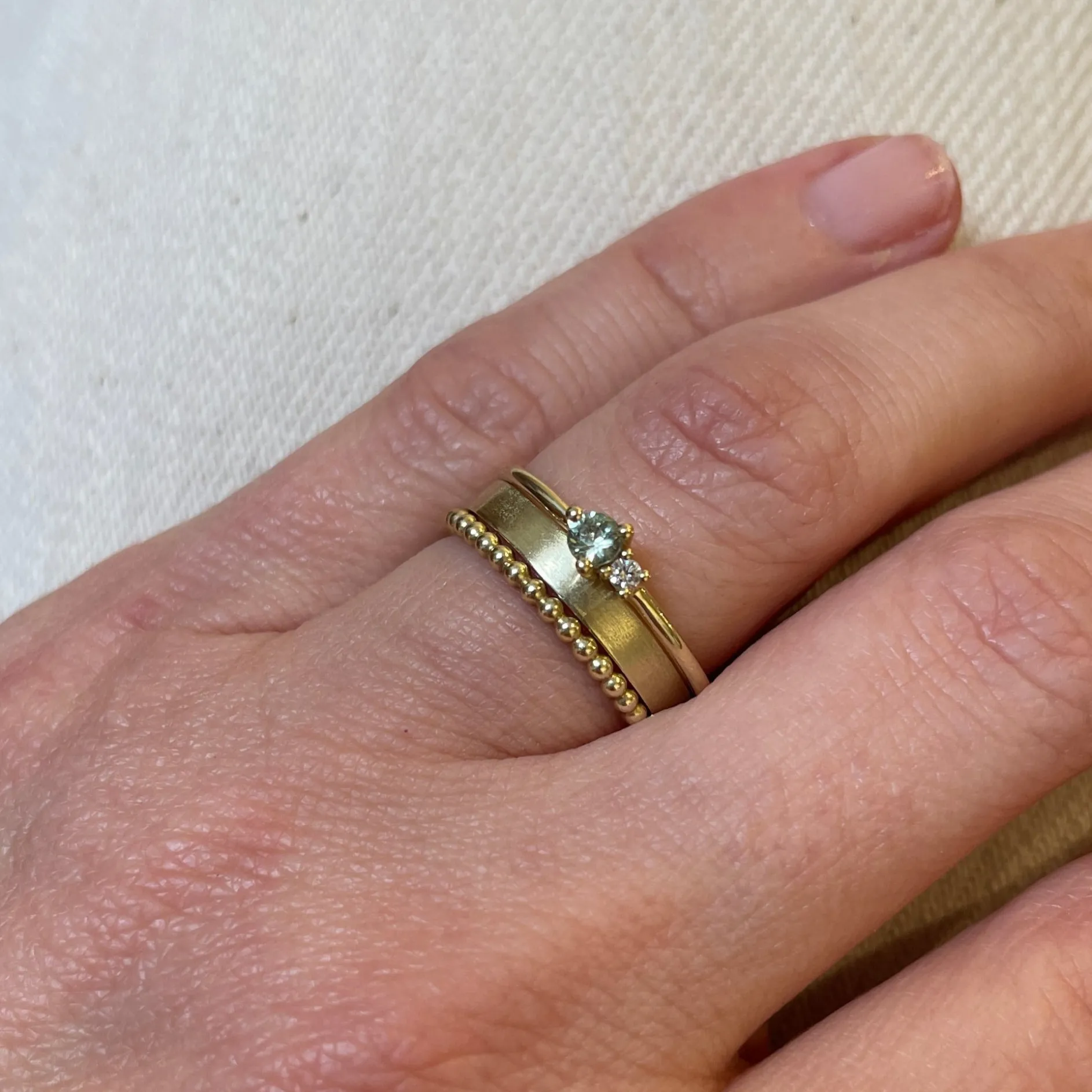 Ring 14k golden duo