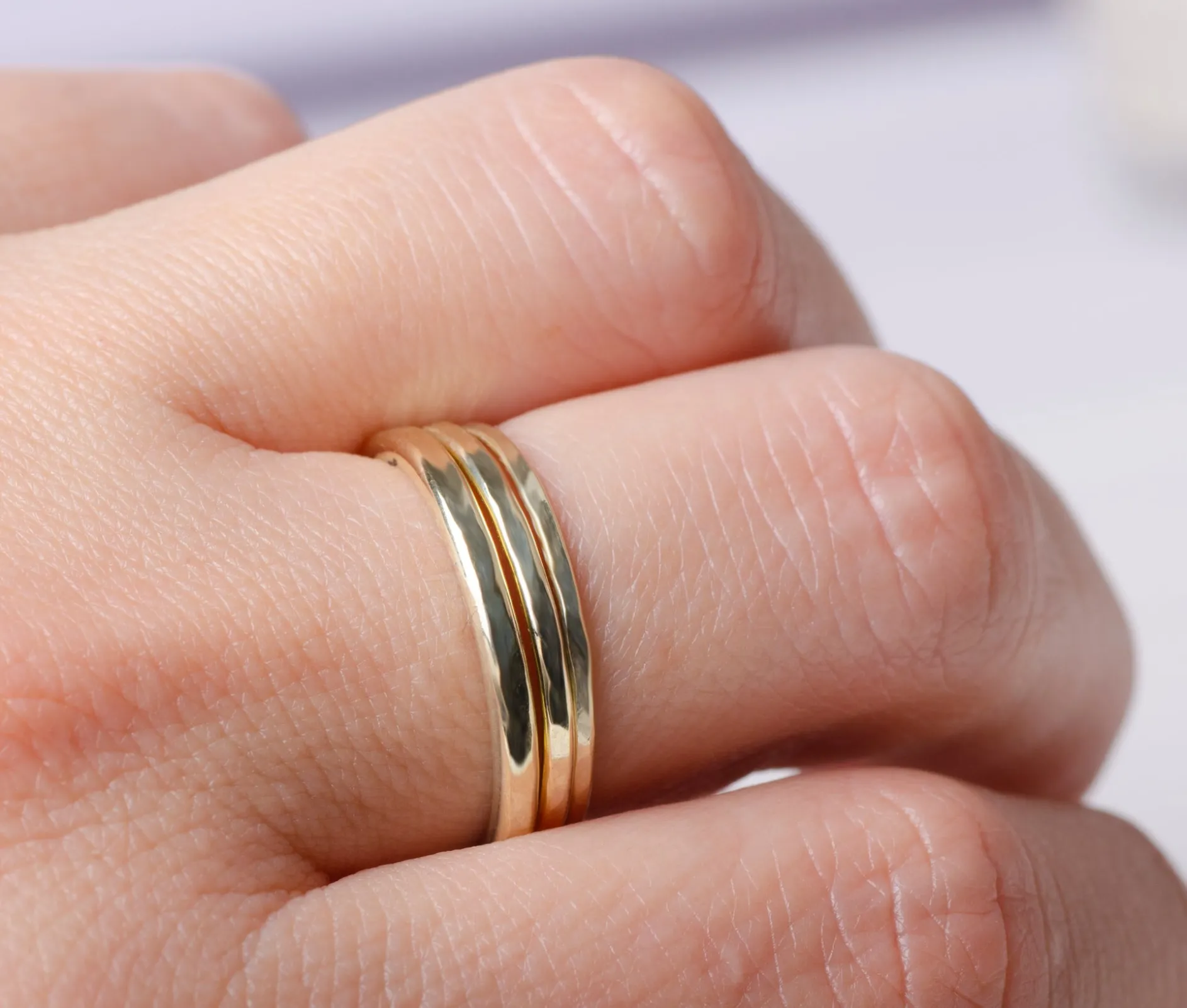 Ring 14k hammered